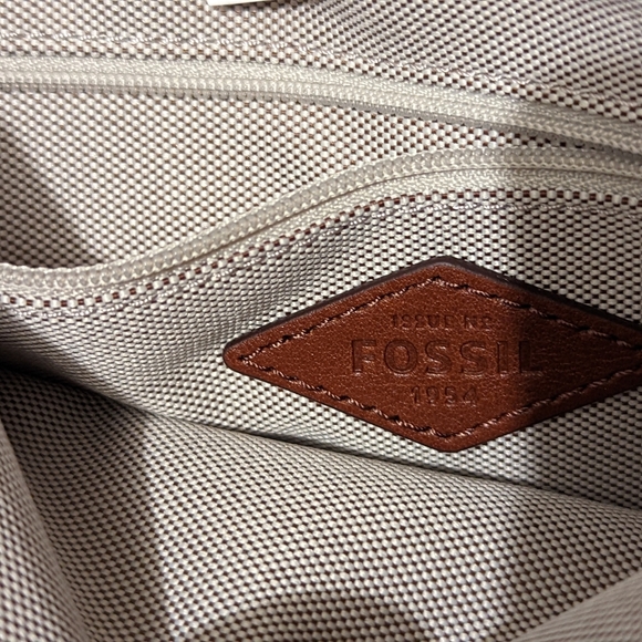 Fossil rare design brown leather shoulder bag - Picture 8 of 8